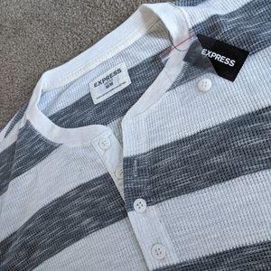 New with Tags Express Mens Waffle Shirt Henley